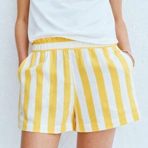 H&M Linen Blend Yellow & White Stripe Shorts – NWT – Size M